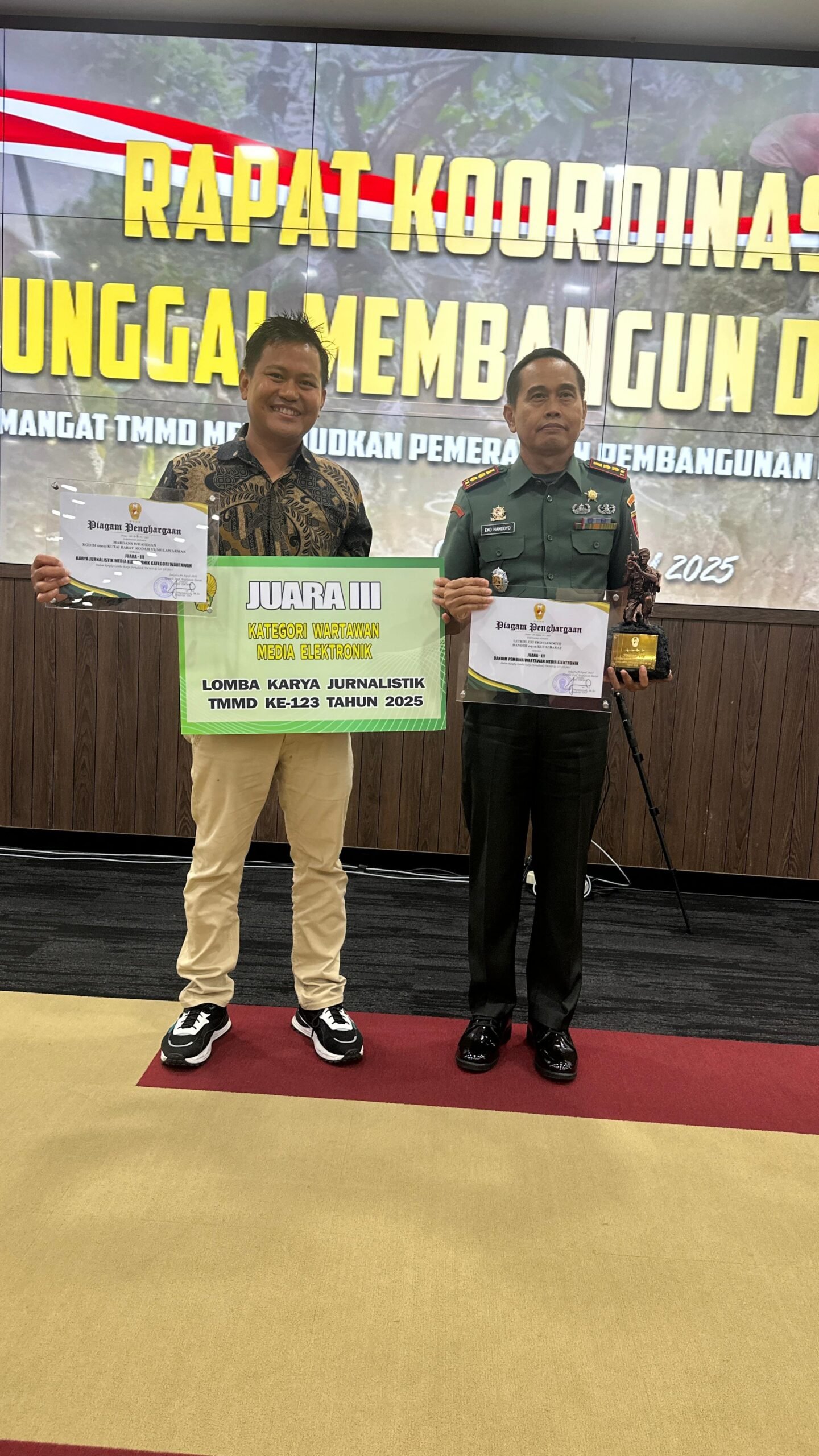 Juara 3 Lomba Karya Jurnalistik Ketegori Wartawan Media Elektronik
